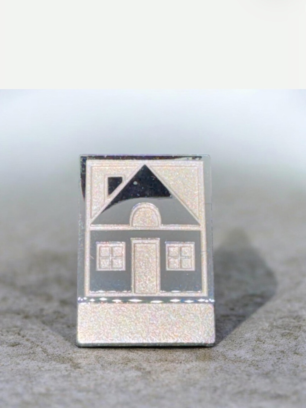 Silver House-Shaped Tie/Lapel Pin - Elegant Home Art Accent